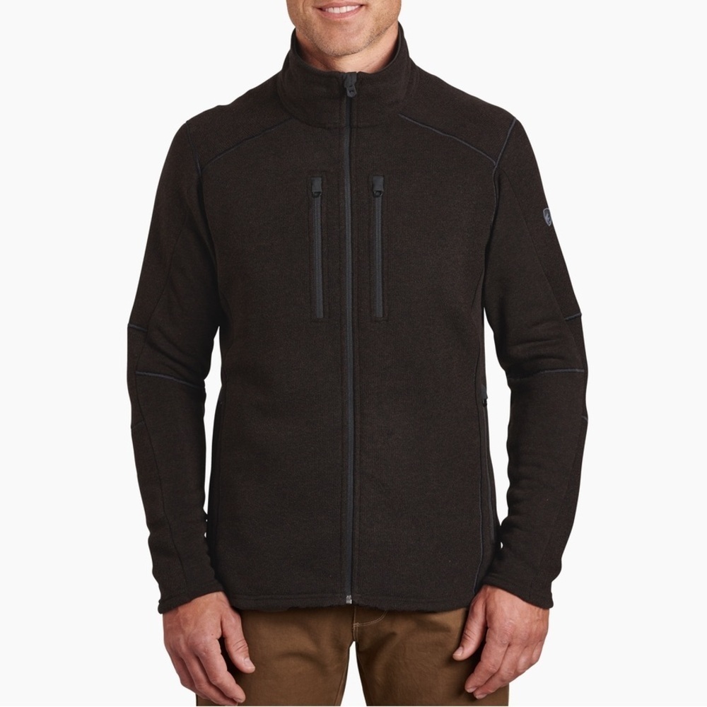 Kühl Interceptr Full Zip charcoal outdoor jacket knit XXL layering fleece gray